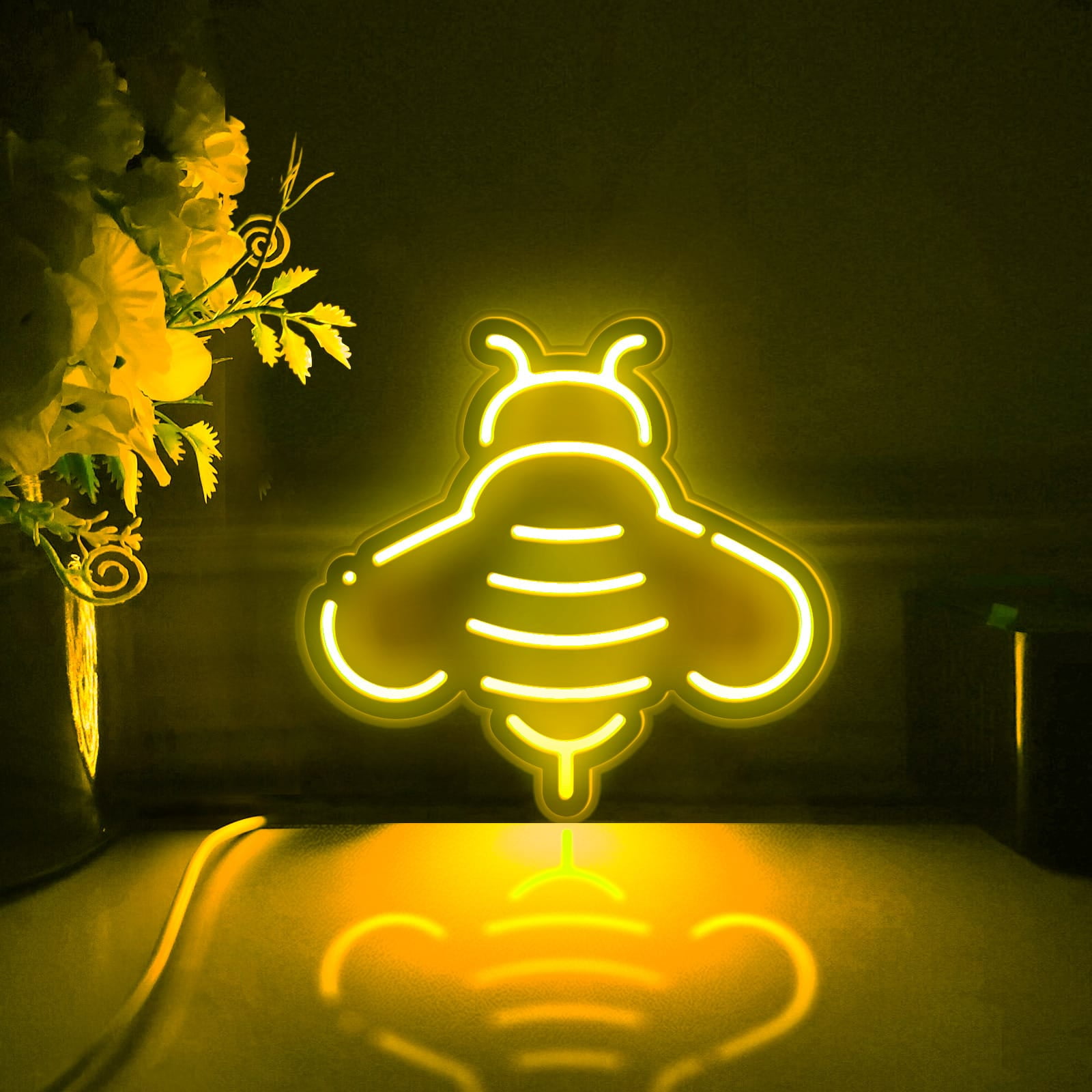 Bee Led Light Box, Dimmable Neon-Like Light Signs USB Power for Wall ...
