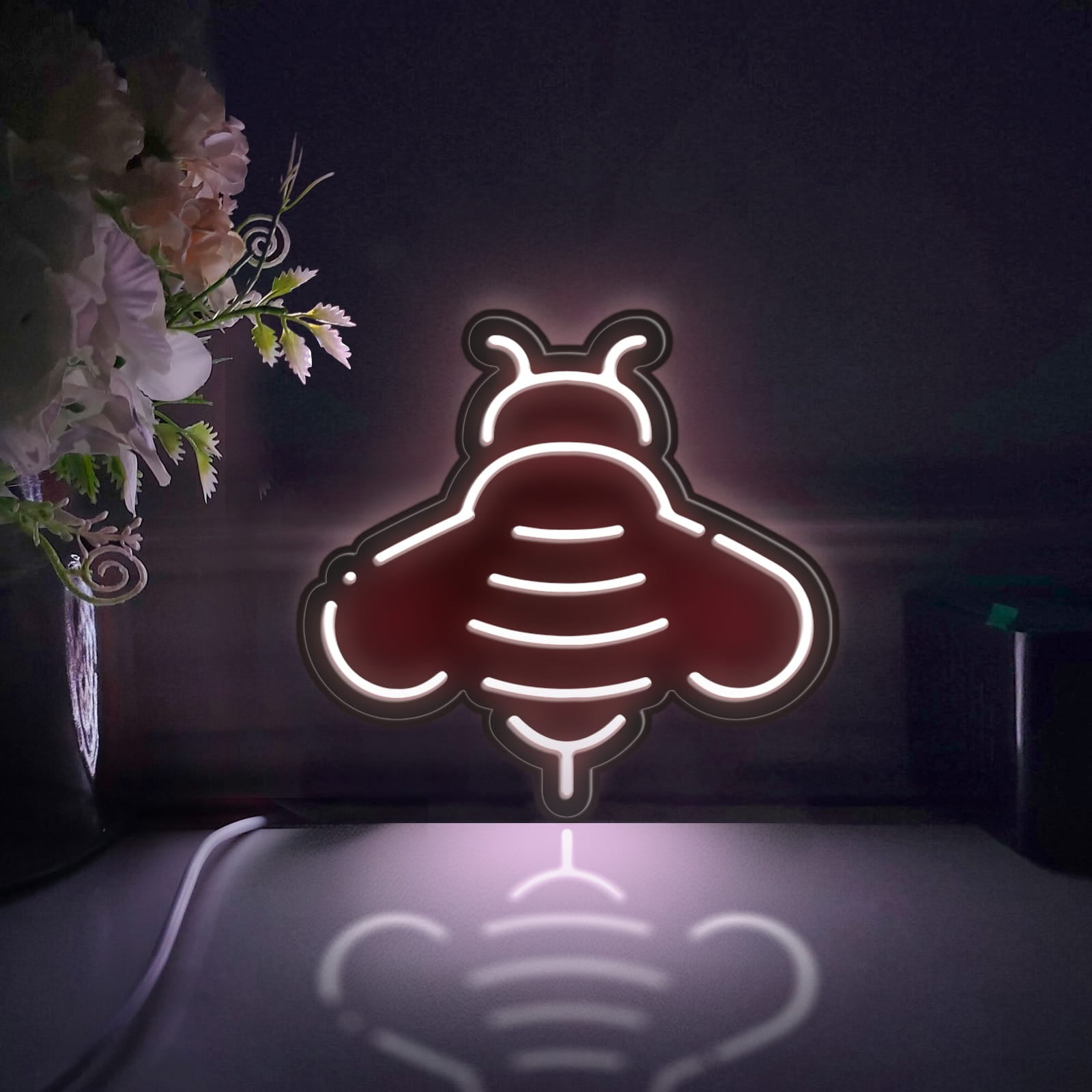 Bee Led Light Box, Dimmable Neon-Like Light Signs USB Power for Wall ...