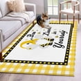 thumbnail image 1 of Bee Lieve 3x5 Area Rugs for Living Room, In Yourself Gnomes Sunflower Yellow Grid Non Slip Floor Mat Washable Low-Profile Indoor Carpet for Bedroom, Dining Room, Bathroom, 1 of 9