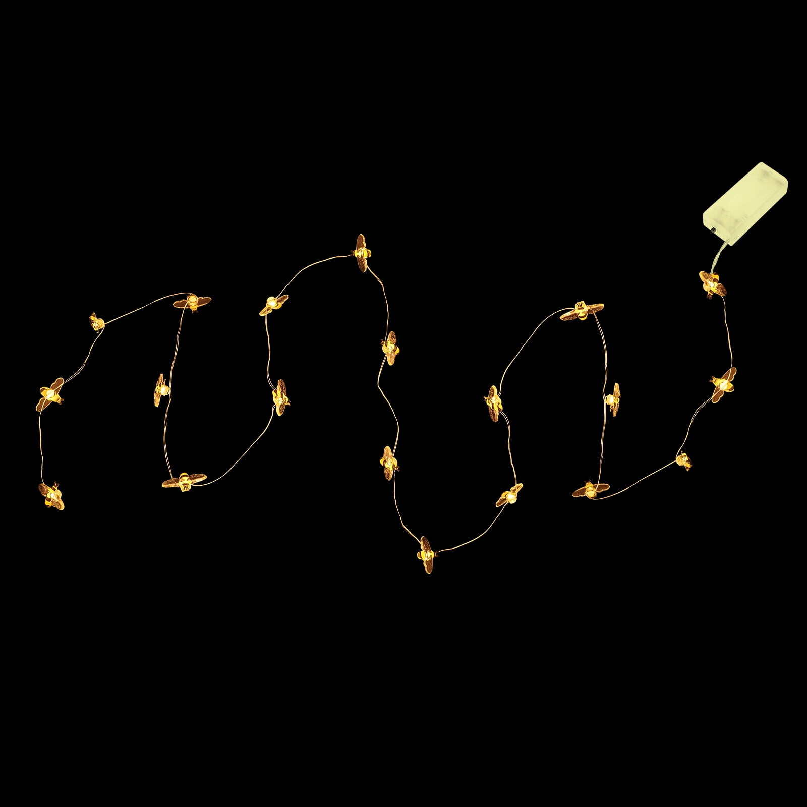 Bee Lighting Chain Garden Lights Honey LED Fairy Flashing Plastic