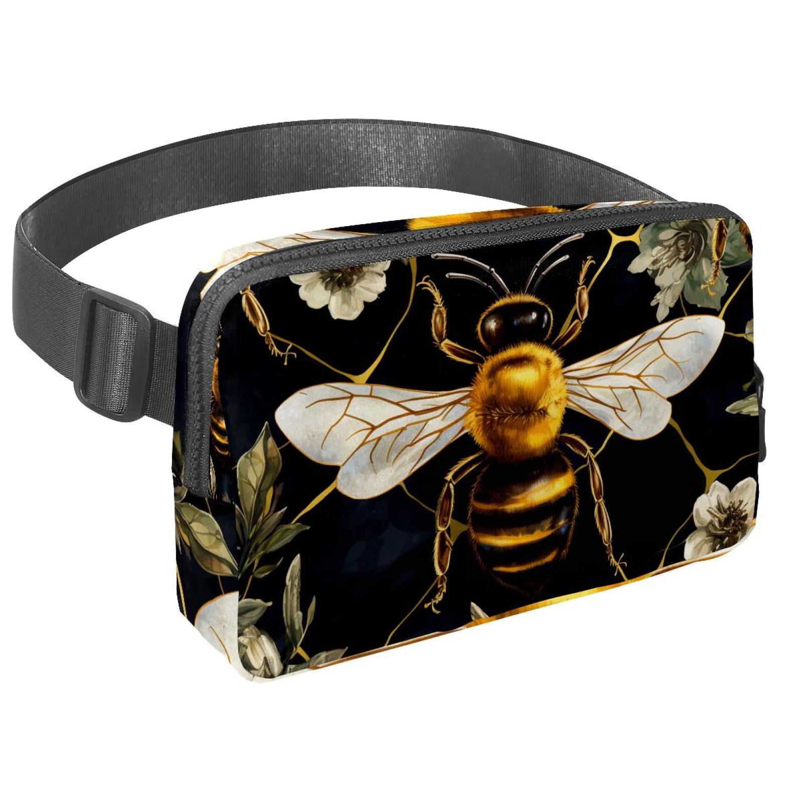 Bee Lightweight Adjustable Fanny Pack with Extension Strap - Unisex Crossbody Bag Money Belt