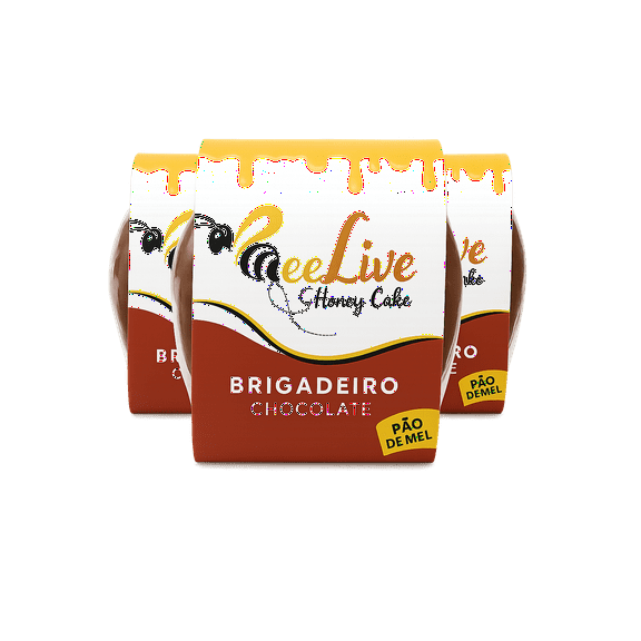 Bee Live Pao de Mel Brasileiro Caseiro Brazilian Honey Cake Made Fresh Brigadeiro Flavor Pack Of 3 (375g) 13.2oz)