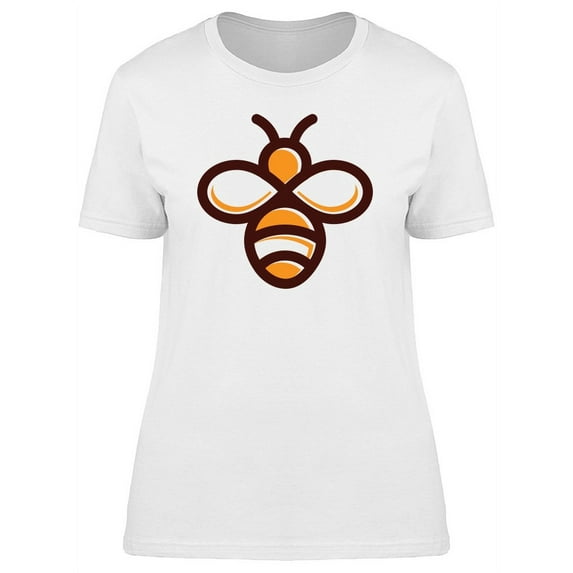 Bee Logo In Minimal Art T-Shirt Women -Image by Shutterstock, Female Small