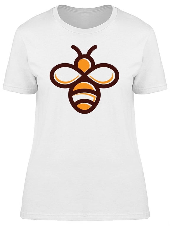 Bee Logo In Minimal Art T-Shirt Women -Image by Shutterstock, Female Small