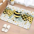 thumbnail image 1 of Bee Love Entryway Rug 2'x3'&nbsp; Non Slip Front Door Mats, Daisy Eucalyptus Leaves Rustic Gray Plaid Entrance Rugs Indoor Outdoor Carpet, Washable Floor Mats Small Area Rug for Bedroom Kitchen, 1 of 8