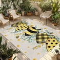 thumbnail image 1 of Bee Love Outdoor Rug for Patio/Deck/Porch, Non-Slip Large Area Rug 6 x 9 Ft, Daisy Eucalyptus Leaves Linen Rustic Beige Indoor Outdoor Rugs Washable Area Rugs, Reversible Camping Rug Carpet Runner, 1 of 8