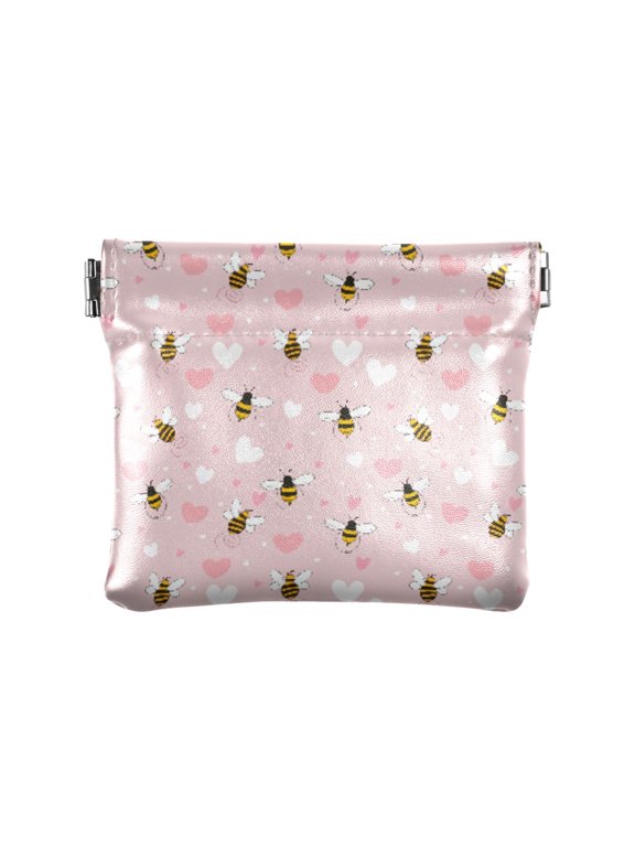 Bee Love Wallet Small PU Leather Change Pouch Wallet for Women