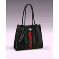 thumbnail image 1 of Bee-Lovely Striped Shoulder Bag - Black, 1 of 1