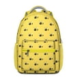 thumbnail image 1 of Bee Lovers Cute School Backpack – Honeycomb and Bumble Bee Print Pattern with Cartoon Yellow Hive Design, 1 of 6