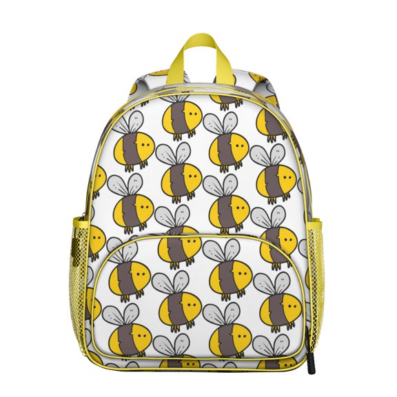 Bee Lovers Student Backpack – Honeybee Cartoon Pattern With Cute Bumble Bee Print And Yellow Hive Artistic Design