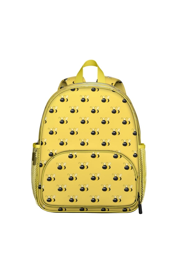 Bee Lovers Student Backpack – Honeybee Cartoon Pattern With Cute Bumble Bee Print And Yellow Hive Artistic Design