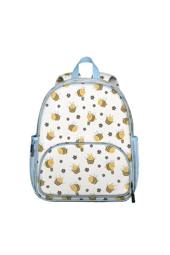 Bee Lovers Student Backpack – Honeybee Cartoon Pattern With Cute Bumble Bee Print And Yellow Hive Artistic Design