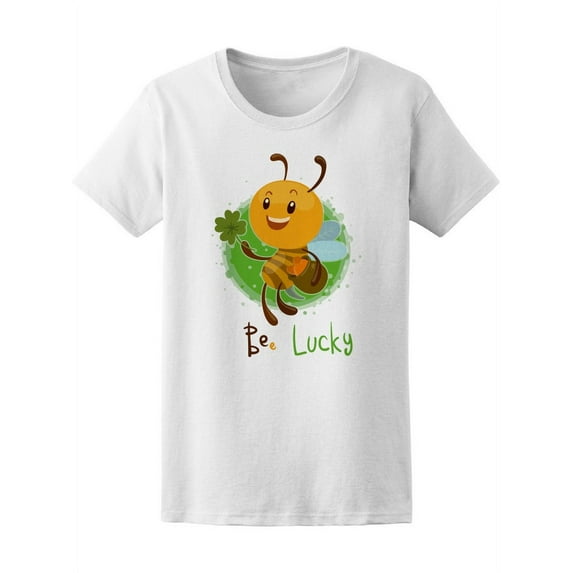 Bee Lucky Funny Doodle T-Shirt Women -Image by Shutterstock, Female Small