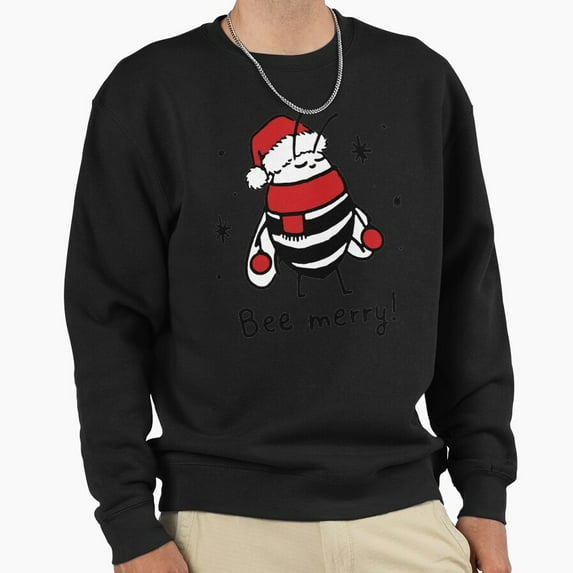 Bee Merry Christmas Gift Bee Lover Graphic Unisex Sweatshirt Retro Vintage Art G25521, Up to Size 5XL