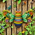 thumbnail image 1 of Bee Metal Wall Art Decor, Bee & Flower Wall Hanging Sculpture, Outdoor or Indoor Metal Hanging Home Wall Decor for Home Garden Fence Yard Living Room Bedroom Patio Balcony Porch, 1 of 6