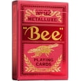 thumbnail image 1 of Bee Metalluxe Premium Playing Cards - Red Foil Diamond Back, Poker Size Standard Index, 1 of 9