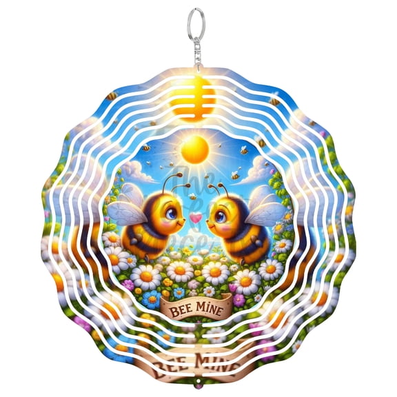 Bee Mine 3D Wind Spinner Stainless Steel Bumblebee Pun