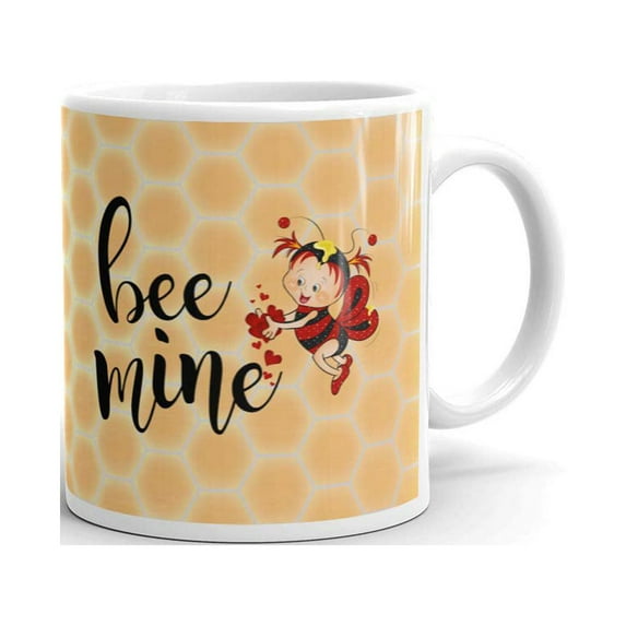 Bee Mine Valentine Coffee Tea Ceramic Mug Office Work Cup Gift 15oz