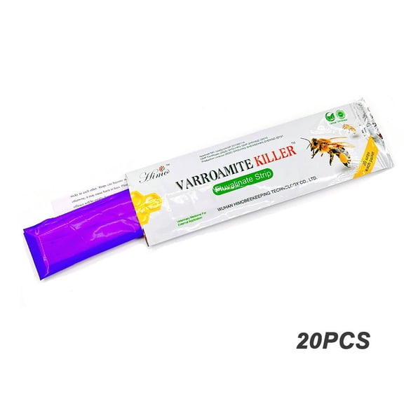 Bee Mite Treatment Strips 20-Pack, Formic Acid Alternative for Hive Health