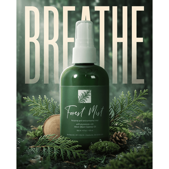 Bee Naturals Forest Mist Therapeutic Hinoki Wood Essential Oil Spray 4 fl Oz.