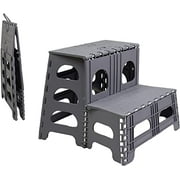 Bee Neat 2 Step Small Folding Stool/Chair for Office,Garage, Library, Closet, RV, Bathroom, Porch, More - Collapsible Step Stool Ladder Ideal for Adults, Seniors - Can Support up to 300lbs