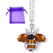 Bee Necklace | Bee Jewelry for Women or Men as Great Honey Bee Decor or Bumblebee Decor and Bee Accessories for Women Honey Bee Gifts and Bee Gifts for Women be a Queen Bee with a Queen Bee Necklace