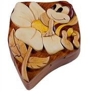 Bee On Flower - Secret Wooden Puzzle Box