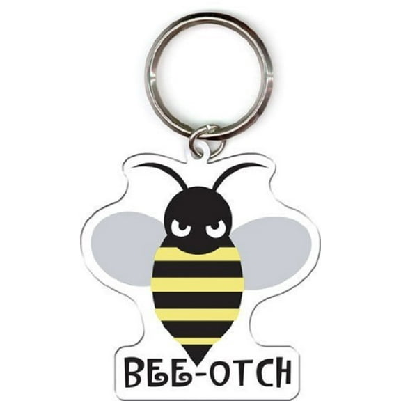 Bee-Otch Bumblebee Keychain - Officially Licensed Originals, Double Sided Metal Keychain