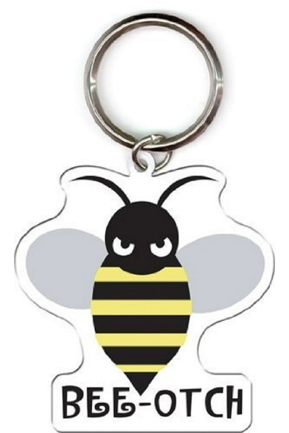 Bee-Otch Bumblebee Keychain - Officially Licensed Originals, Double Sided Metal Keychain