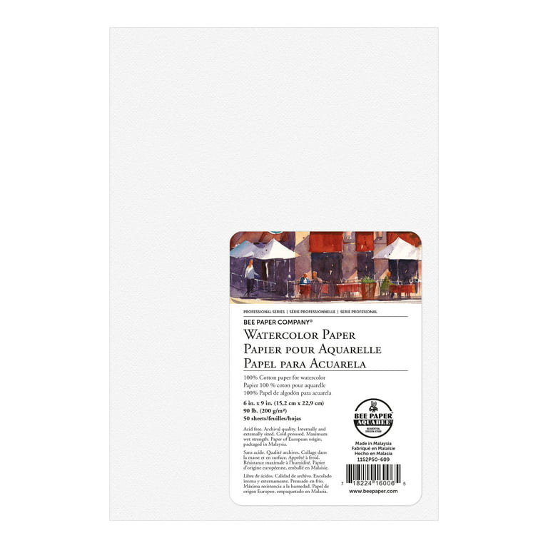 Bee Paper - 6x 9 100% Cotton Watercolor Sheets, 90lb 50PK