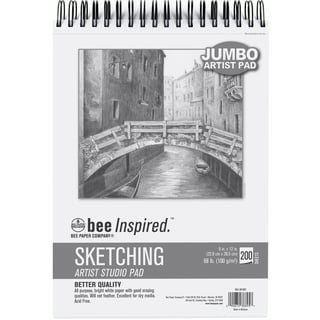 Arteza Sketch Book 2-Pack, 9x12 Inch, Gray Sketch Pads, 200 Sheets Total,  100 Sheets Each Drawing Book, 68lb, 100 GSM, Spiral-Bound Hardcover Drawing