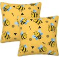 thumbnail image 1 of Bee Pillow Covers 18x18 Set of 2, Bee Kind Decorative Throw Pillow Covers Farmhouse Cute Yellow Bees Cushion Pillow Cases for Sofa Couch Decor, 1 of 6