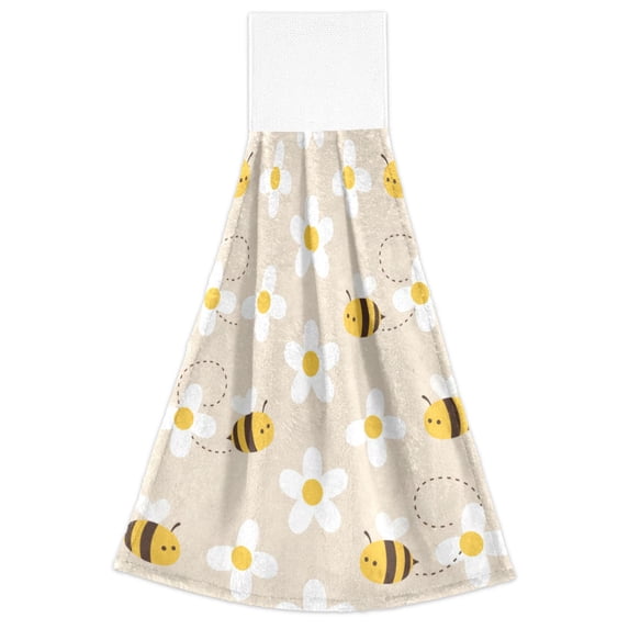 Bee Pink Hand Towels 2 Pack Quick Dry Velvet Soft with Velcro Kitchen Bath 14x18in