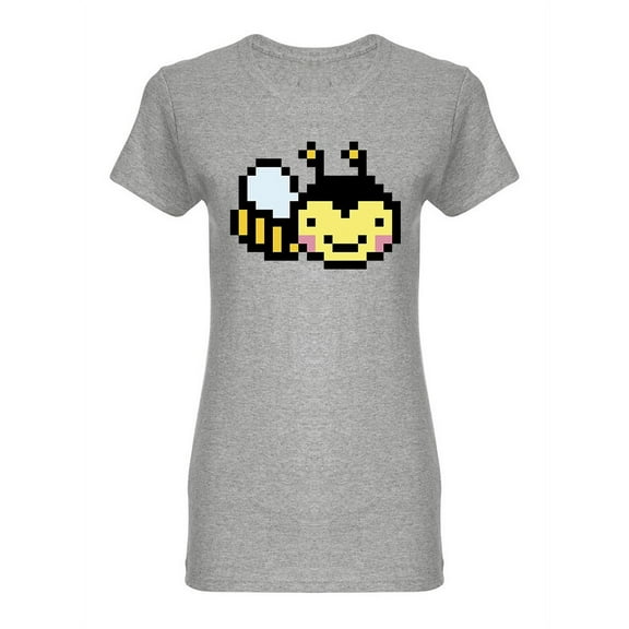 Bee Pixel Art Shaped T-Shirt Women -Image by Shutterstock, Female Medium
