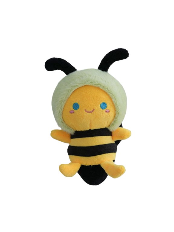 Bee Plush Toy, Soft Cartoon Bumblebee Stuffed Animal Doll with Colorful Hoodie for Party Home Decoration and Daily Play,Green