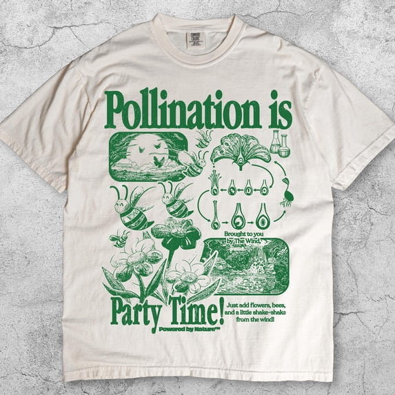 Bee Pollination TShirt Retro Insect Flower Graphic Tee 90s Botanical ...