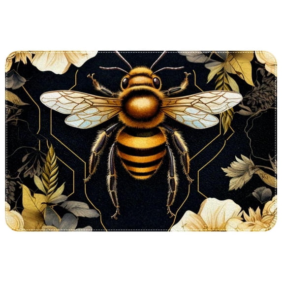 Bee Polyester Non-Slip Machine Washable Kitchen Mat Area Rug Floor Mat Office Rugs