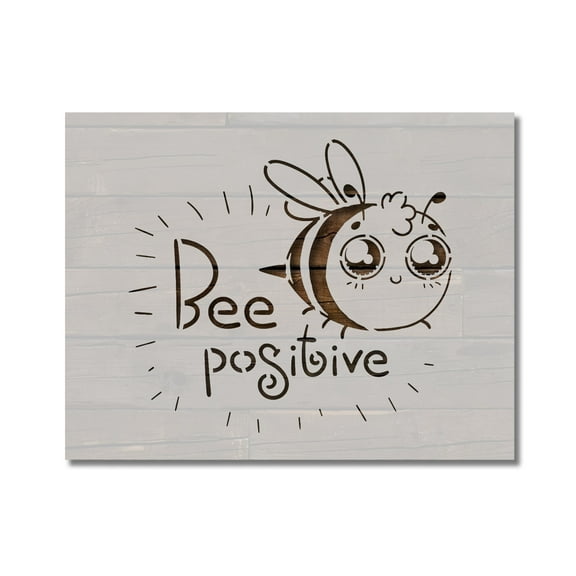 Bee Positive Bumble Bee Stencil Template Reusable 8.5 x 11 Inches for Painting on Walls, Wood, Arts and Crafts by Stencilville
