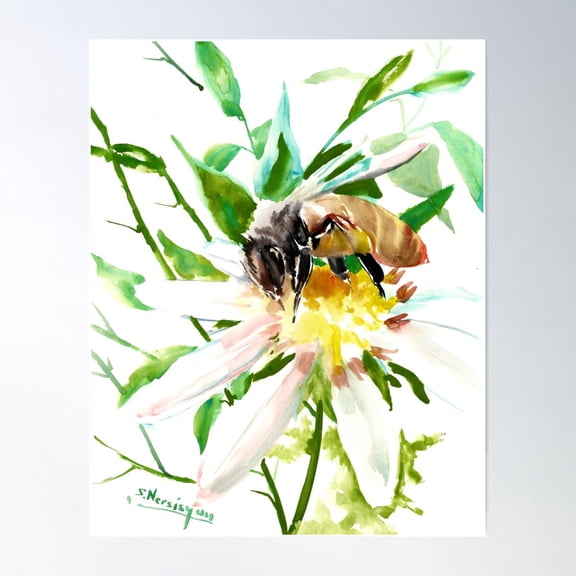 Bee Poster Wall Art, Modern Wall Decor For Living Room Bedroom, 16x24 UNFRAMED