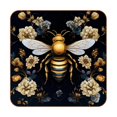 Bee Premium Square Coasters (6PCS) Microfiber Leather Drink Coasters Stylish Table Protectors