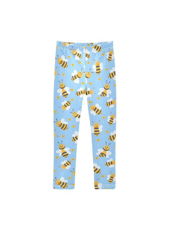 Bee Printed Leggings Yoga Pants for in 4t to 10t