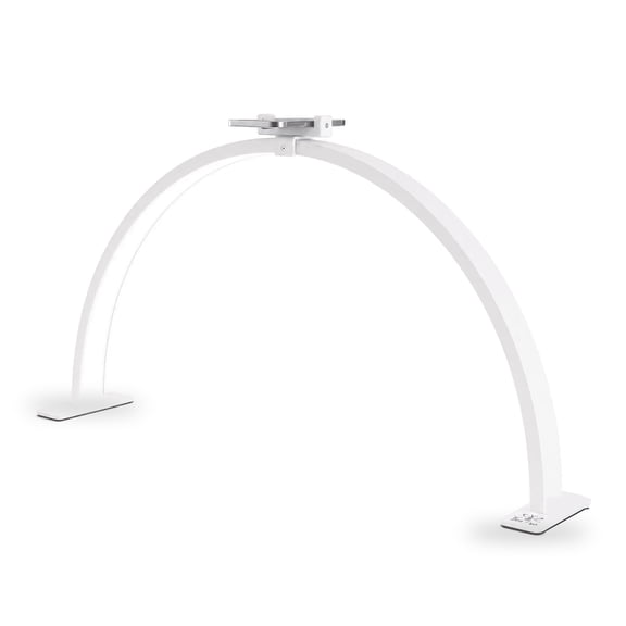 Bee Pro Half Moon Nail Light for Desk with Phone Holder, 48W CRI 95+ LED Nail Desk Lamp, 2700K-5600K Dimmable Light for Nail Tech, Lash & Esthetician, White