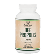 Bee Propolis Capsules 1,000mg Servings, 120 Count (Most Potent Propolis Extract Std. to 5% Flavonoids) No Fillers, Vegan Safe, Non-GMO, Gluten Free (Immune Support) by Double Wood Supplements