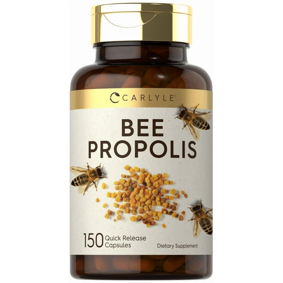 Bee Propolis Capsules 600mg | 150 Count | Extract Supplement | Non-GMO, Gluten Free | by Carlyle