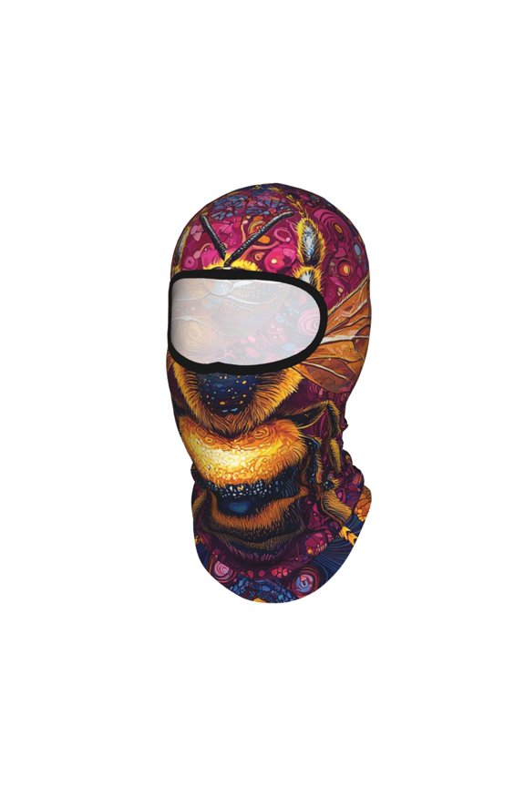 Bee Psychedelic Abstract Unisex Balaclava Ski Mask Full Face Cover for Cold Weather & UV Protection, Breathable Cooling Helmet Liner
