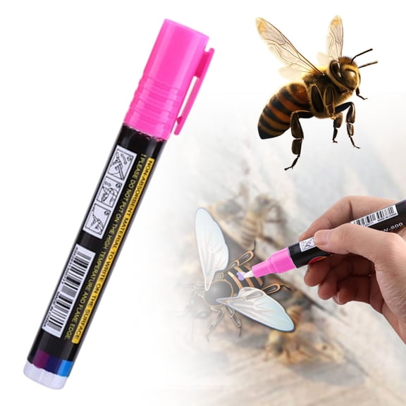 Bee Queen Marking Pen - Quick Dry Paint Marker for Beekeepers - Fluorescent Colors 13.5cm 10ml - Apiary Tool - Pink