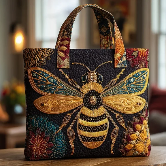 Bee Quilted Tote Bag