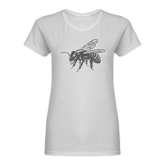 Bee Realistic Sketch Shaped T-Shirt Women -Image by Shutterstock, Female Large