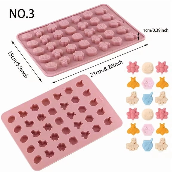Bee Shape Silicone Mold - 3 Cute Designs for Mousse, Cakes, Chocolates, and Candies