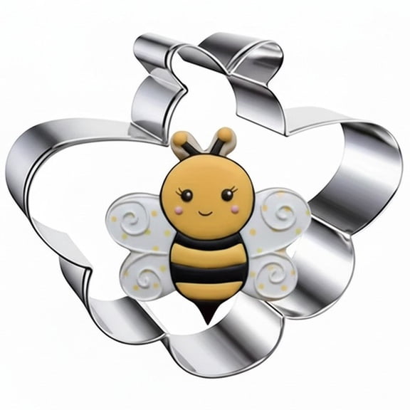 Bee-Shaped Stainless Steel Cookie Cutter - DIY Baking Mold Bee Design Cookies Biscuit Metal Molds Cutters